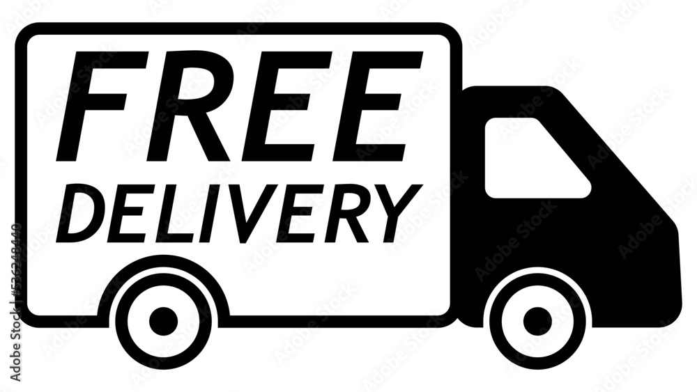 Free delivery icon, service price shipping, badge text cargo order Free delivery icon, service price shipping, badge text cargo order