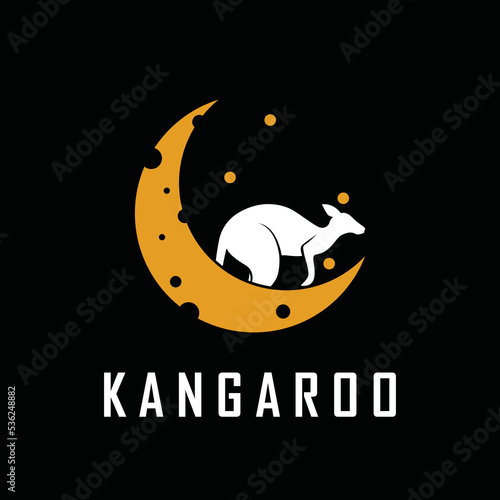 kangaroo logo vector with slogan template