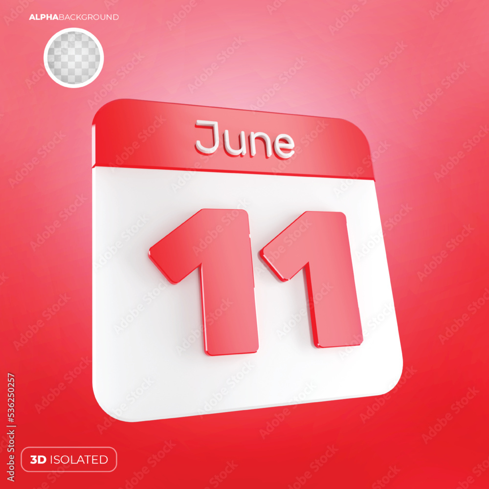 Calendar 11 june 3d premium Calendar 11 june 3d premium