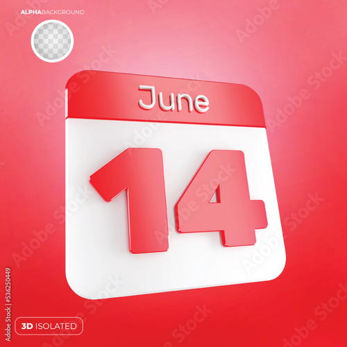 Calendar 14 june 3d premium