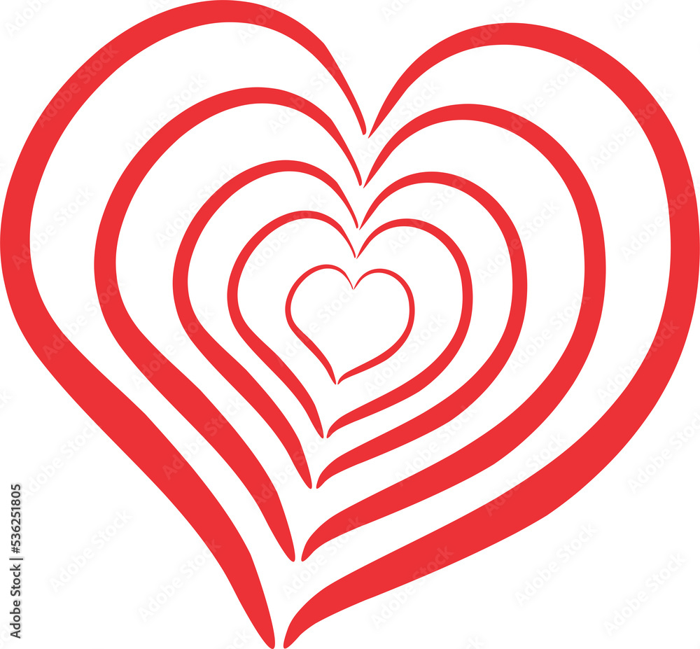 red heart  layer png 