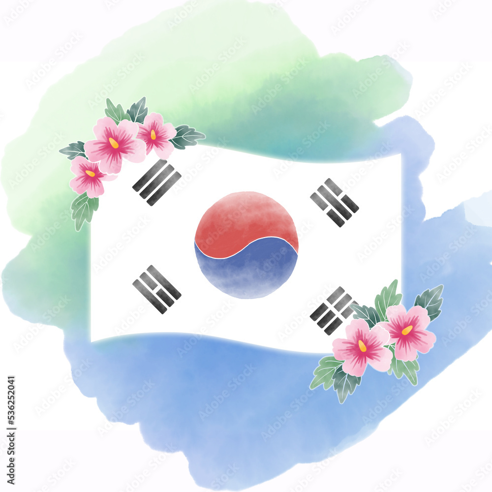 대한민국 국경일 태극기 무궁화 상징 일러스트 이미지 Stock Illustration Adobe Stock 7060