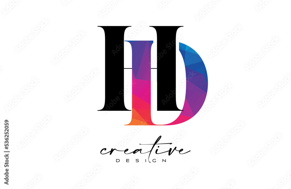 HD Letter Design with Creative Cut and Colorful Rainbow Texture HD Letter Design with Creative Cut and Colorful Rainbow Texture