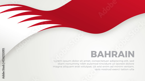 Bahrain flag simple white background with copy space. perfect for bahrain days, events, holidays