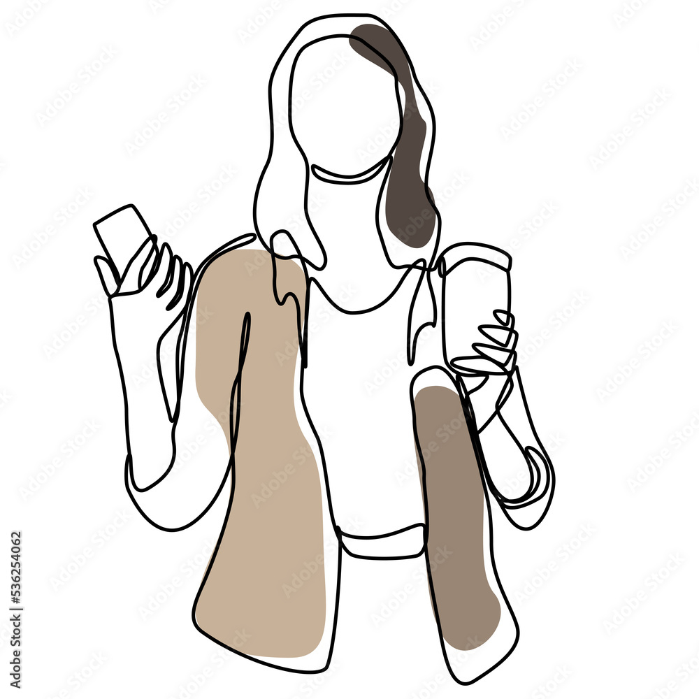 continuous one line hand drawing of woman face line art feminine with color isolated for decoration continuous one line hand drawing of woman face line art feminine with color isolated for decoration