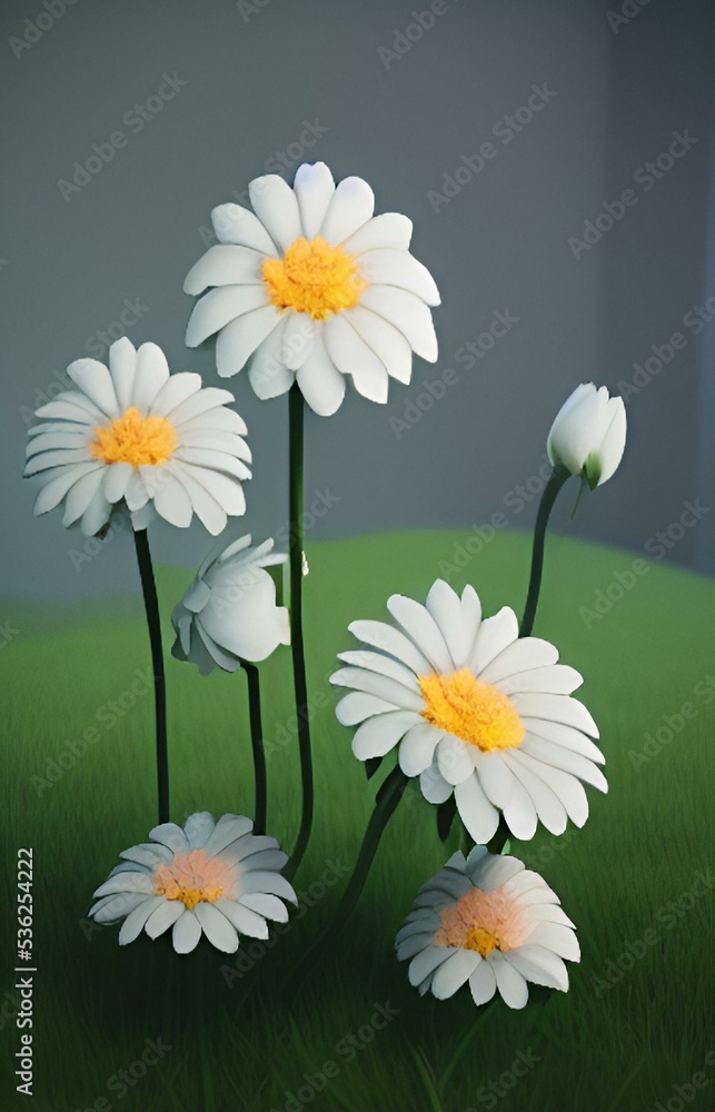 Fototapeta premium Drawing of flowers. Exotic plants. Petals. Plants.