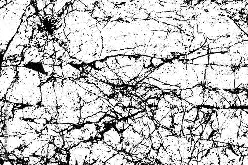 Vector grunge cracks concrete texture white and black.