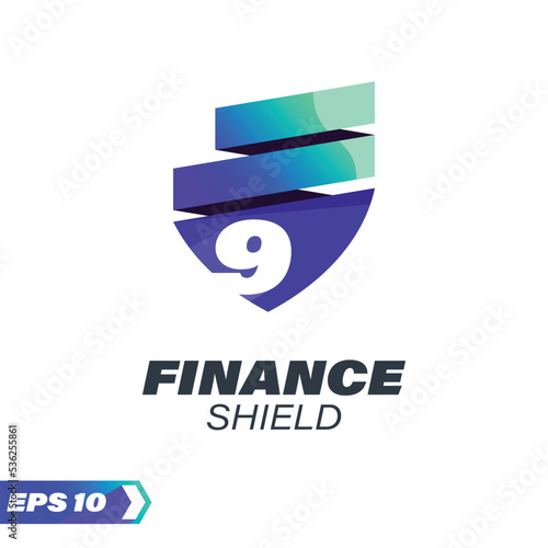 Finance Shield Numeric 9 Logo