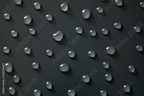 Abstract water drops on grey background, macro, Bubbles close up