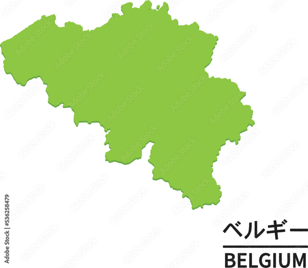 ベルギーの世界地図イラスト