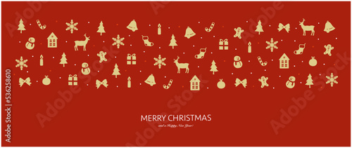 クリスマスの背景素材-手描き