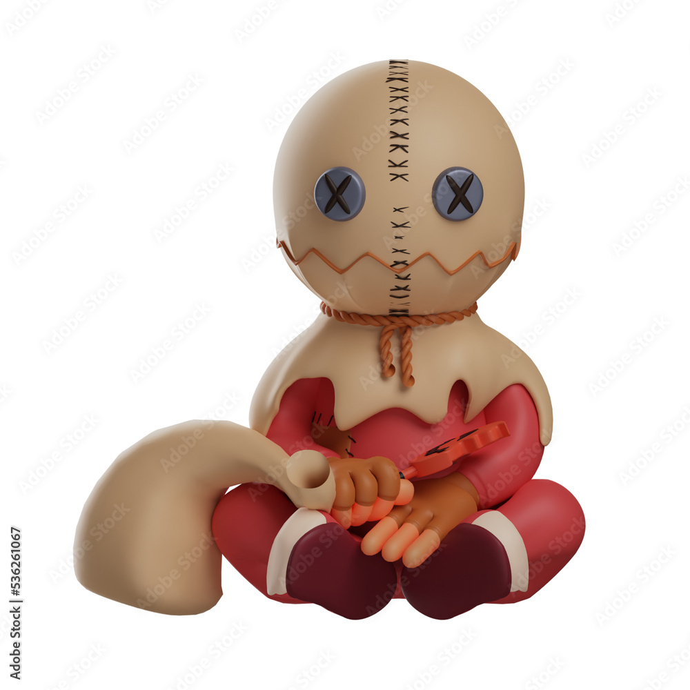 3D ilustrasi. trick 'r treat 3D Figure Cartoon sitting on the floor. while carrying a sack. with a slightly weary face. 3D Cartoon Character 3D ilustrasi. trick 'r treat 3D Figure Cartoon sitting on the floor. while carrying a sack. with a slightly weary face. 3D Cartoon Character