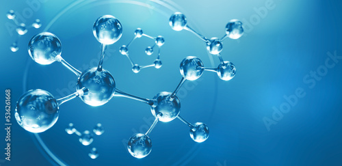 Fototapeta Naklejka Na Ścianę i Meble -  molecule or atom, Abstract molecular, structure for Science or medical background, 3d illustration.