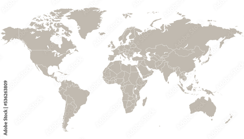 Fototapeta premium World map. Silhouette map. Color vector modern. 