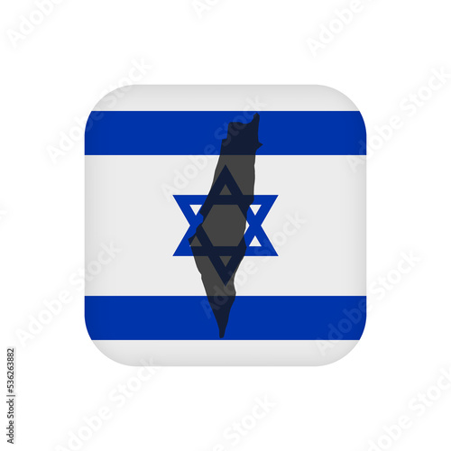 Israel flag, official colors. Vector illustration.