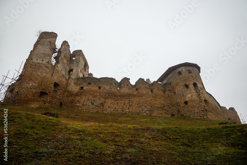 Ruins of medieval castle Zborov, Slovakia. Autumn time photo