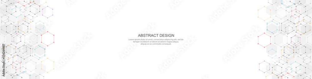 Abstract background and geometric pattern with hexagons shape for banner design or header