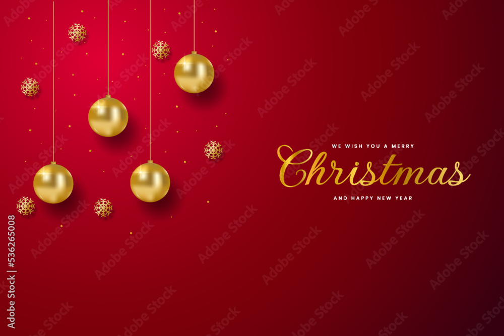 2023 merry Christmas Happy new year background banner red color. Greeting Card, Poster. Vector Illustration.
