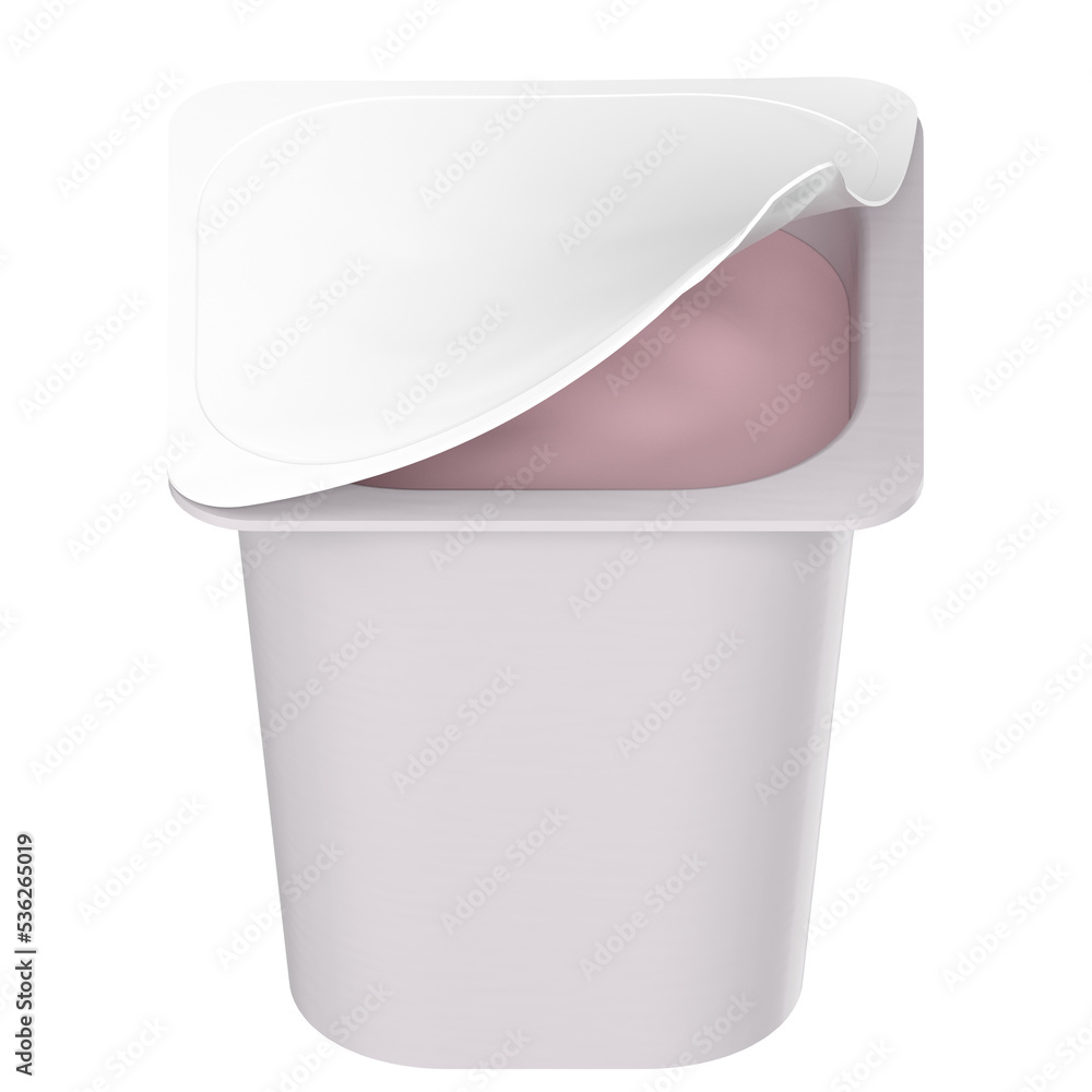 3d rendering illustration of a square yogurt cup 3d rendering illustration of a square yogurt cup