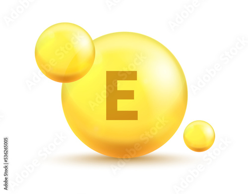 Vitamin golden capsules. Realistic 3d gold bubbles. Vector multivitamin pills