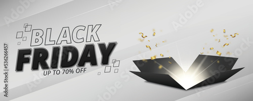 Black Friday sale banner template, with social media poster on podium stage.
