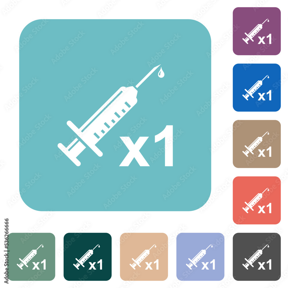 First vaccine dose rounded square flat icons First vaccine dose rounded square flat icons
