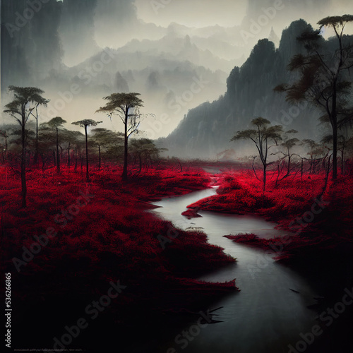 Brook go through the red forest © mech