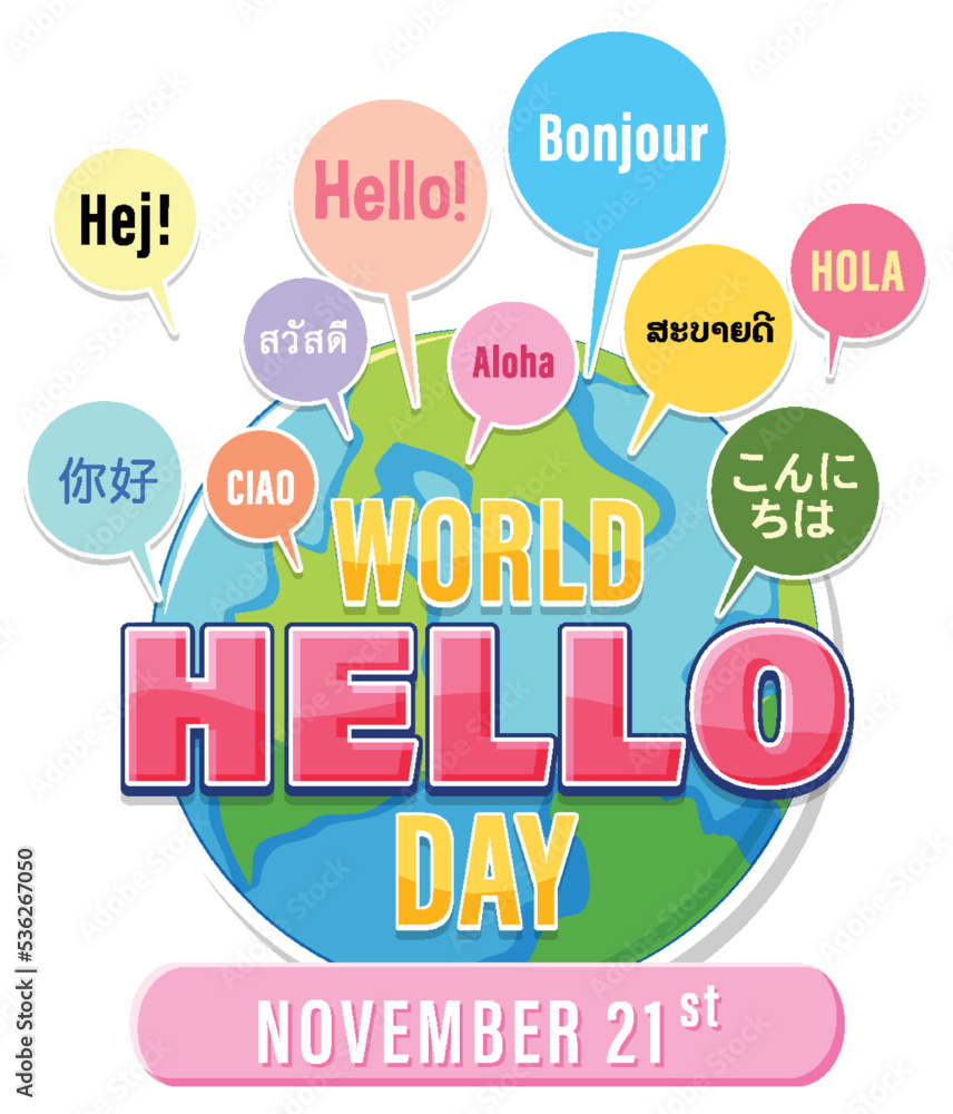 World hello day poster design
