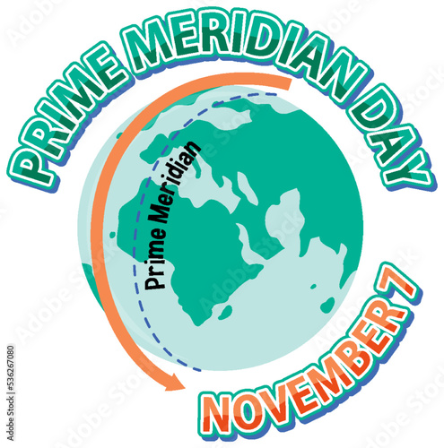 Prime meridian day text for poster or banner design