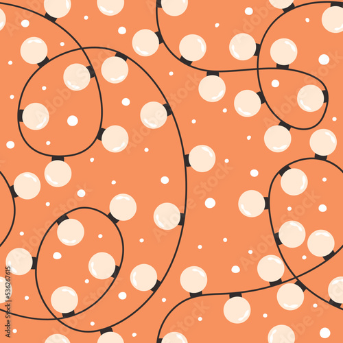 Christmas seamless pattern with garland.