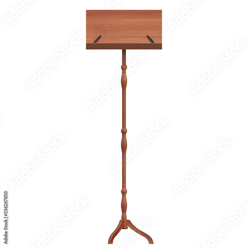 Billede på lærred 3d rendering illustration of a wooden music stand