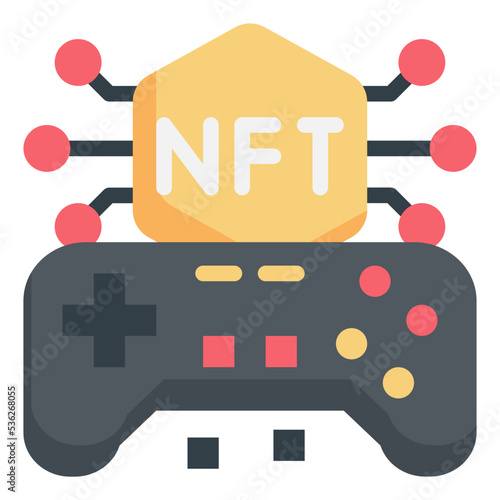 nft game flat icon