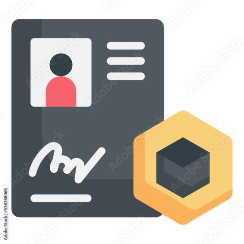 digital license nft flat icon