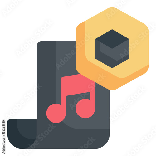 music nft flat icon