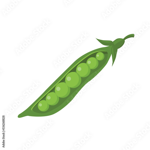 Vector pea. Vegetable. Agriculture. Farming. Garden. Fresh vegetables. Pea icon. Open pea.