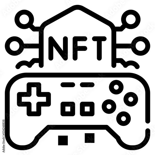 nft game simple line icon