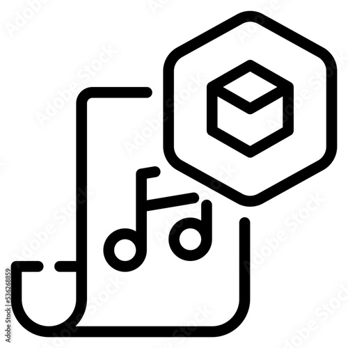 music nft simple line icon
