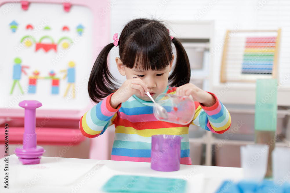 young girl pretend playing food preparing at home young girl pretend playing food preparing at home