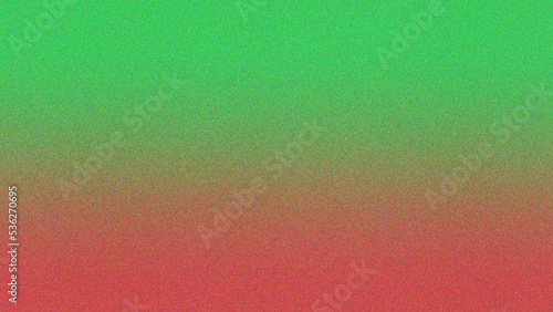 Neon green and red color gradient noisy grain background texture.