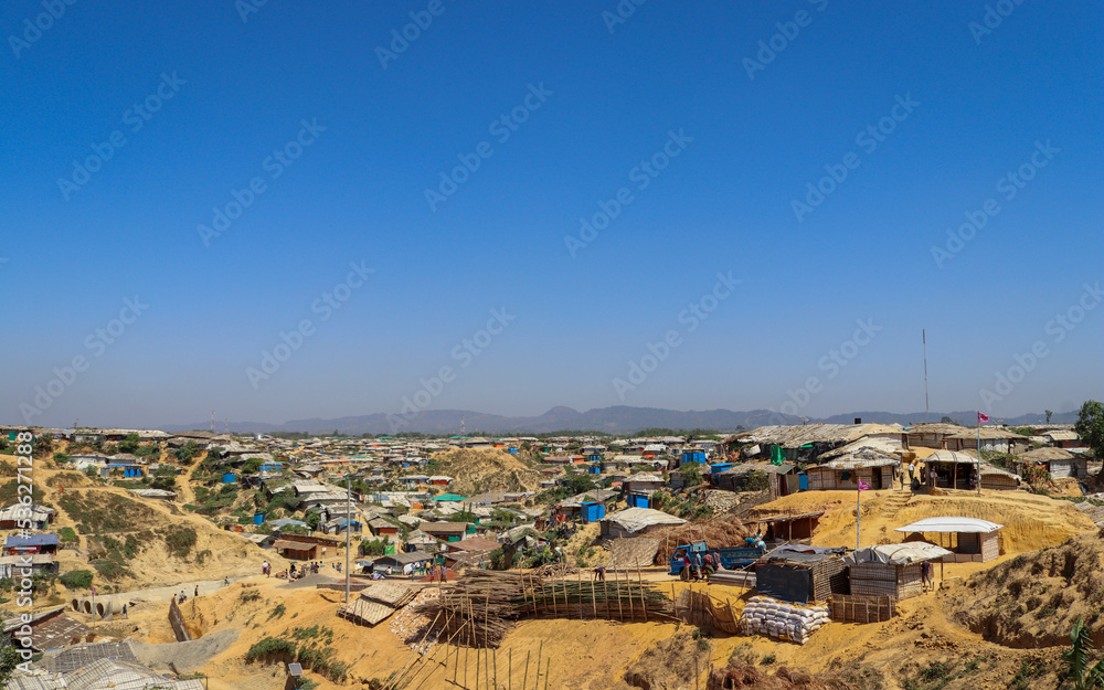 Balukhali mountain is full of Rohingya refugee camps