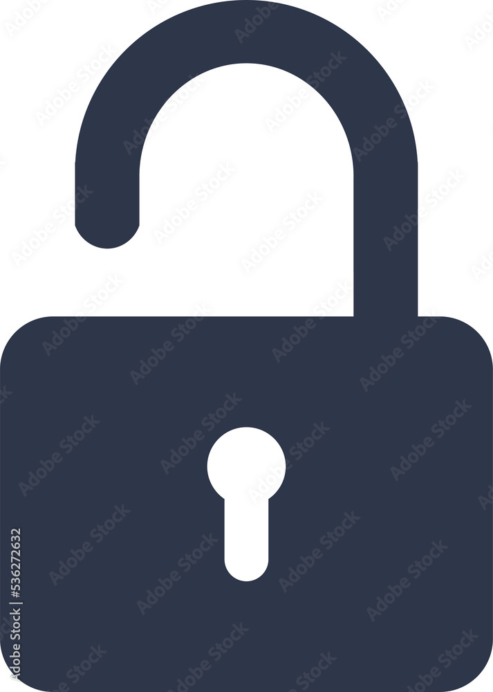 Unlocked padlock icon in dark blue colors. Padlock signs illustration. Unlocked padlock icon in dark blue colors. Padlock signs illustration.