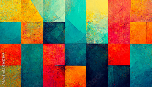 saturated patterns, abstract vivid designs, simple mosaic, generative ai