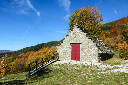 Celtic huts restored modenese apennines frignano regional park photo