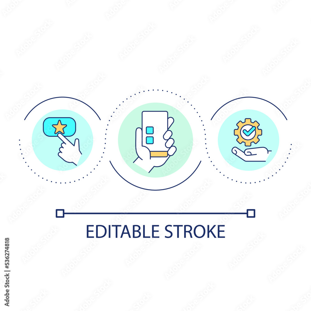 Tasks instructions loop concept icon. Assignment. Work duties. Job responsibilities. Plan checklist abstract idea thin line illustration. Isolated outline drawing. Editable stroke. Arial font used