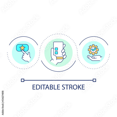Tasks instructions loop concept icon. Assignment. Work duties. Job responsibilities. Plan checklist abstract idea thin line illustration. Isolated outline drawing. Editable stroke. Arial font used