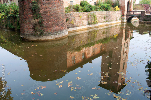 Mirazzano Castle Reflected in the Water