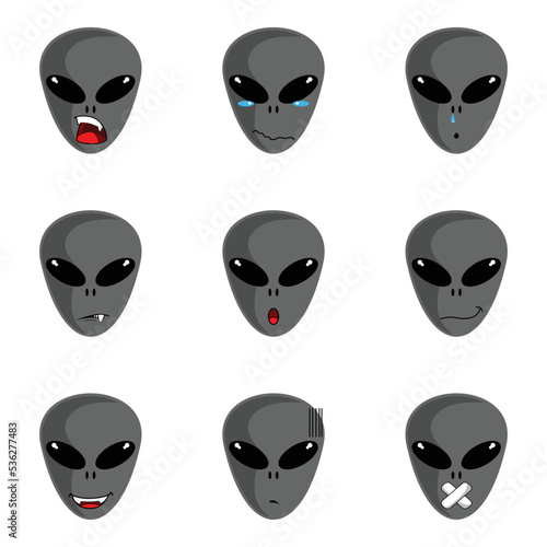 alien emoticon set