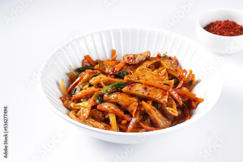 Spicy Eomuk Bokkeum or Stir Fry Korean Fish Cake is very popular Korean side dish or banchan.