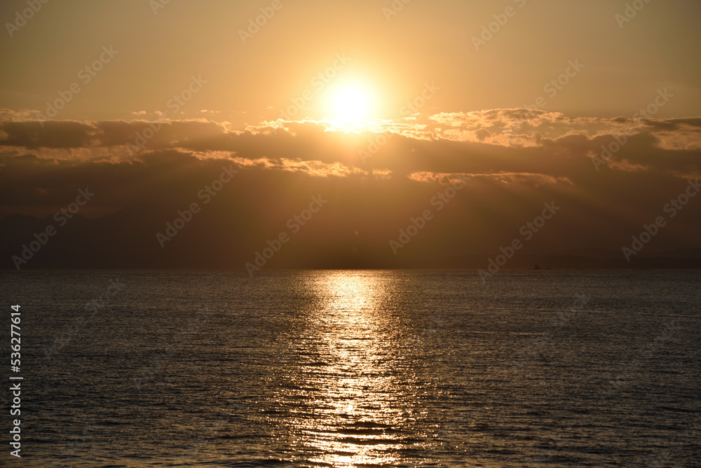 江ノ島の海の夕景