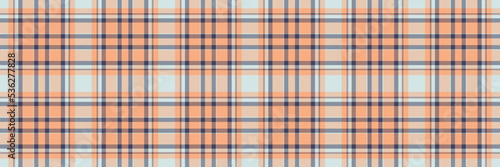 Plaid pattern seamless fabric texture. Textile design background in flat geometric style. Vector illustration.